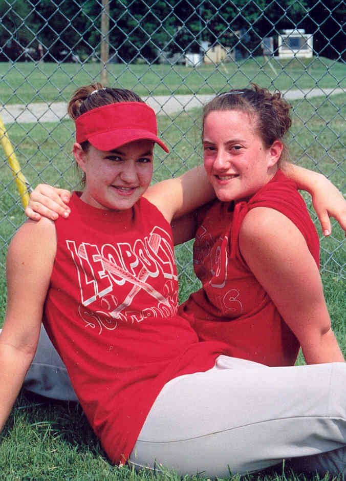 Amanda and I softball picture for the 2002 summer